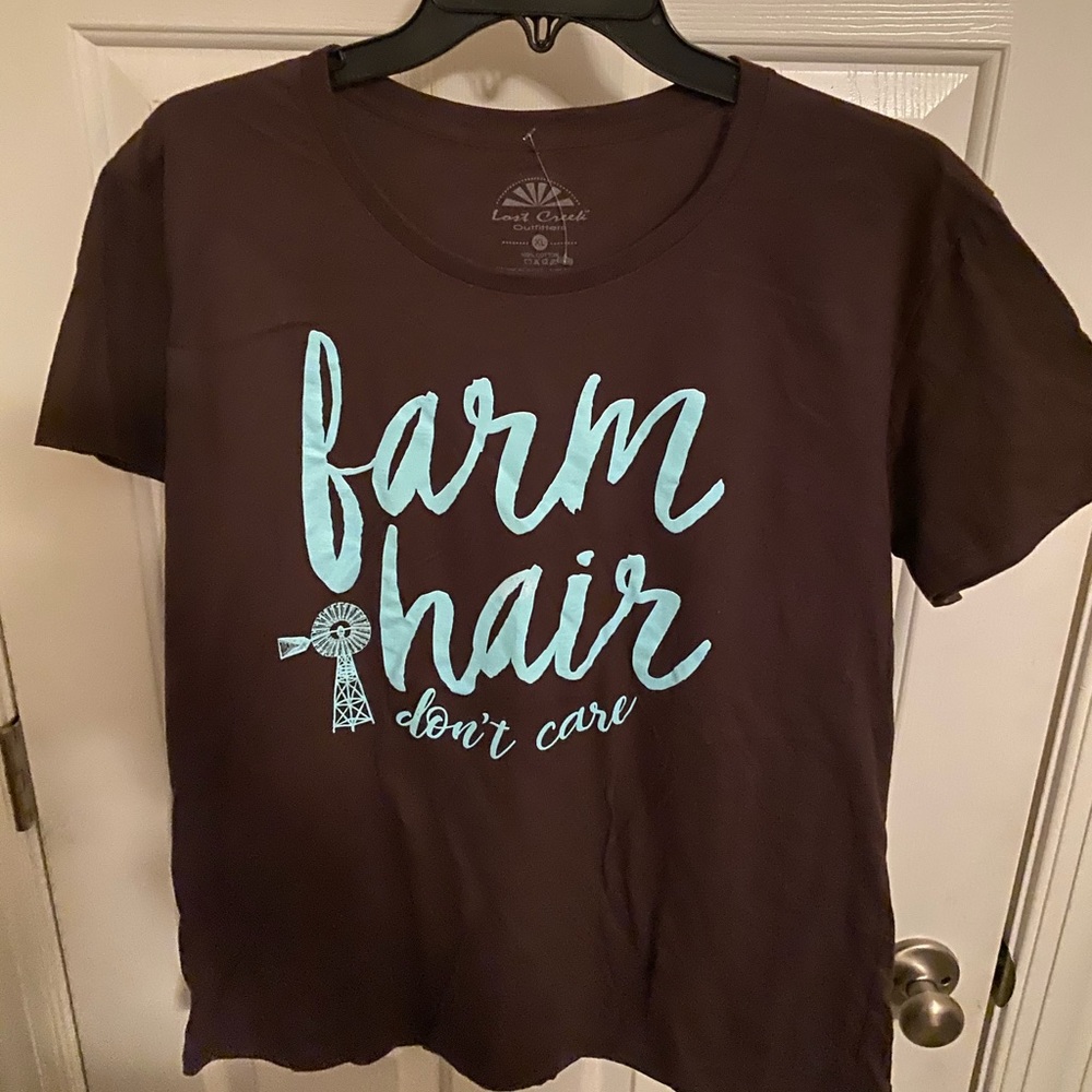 "Farm Hair Don't Care" T-Shirt Gift Women's XL